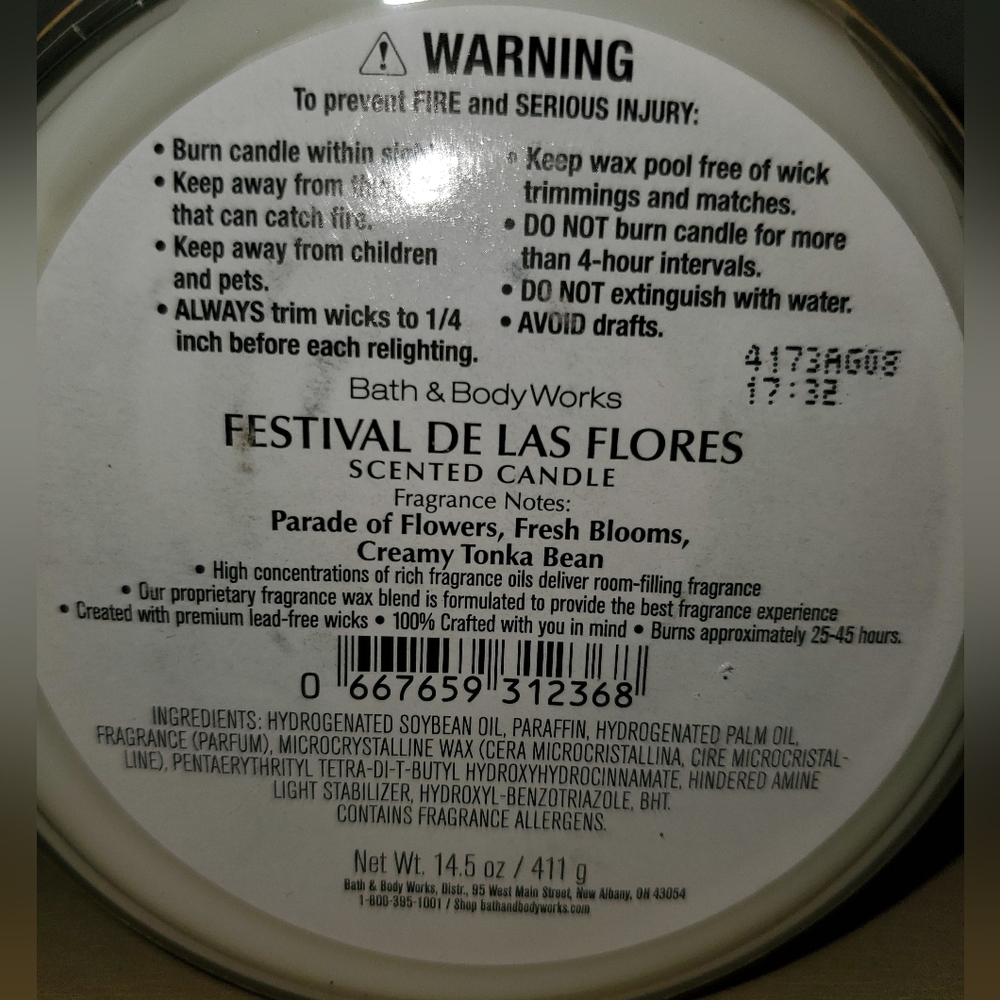 Bath & Body Works Candle - Festival De Las Flores - Picture 3 of 4